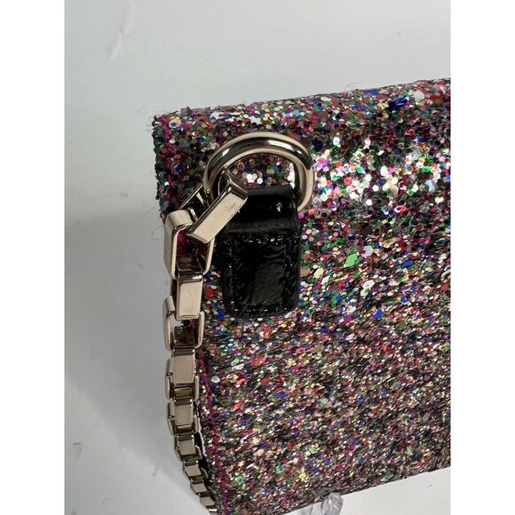 Kate Spade New York Womens Sonia Crossbody Bag Multicolor Flap Chain Glitter S - Picture 12 of 12